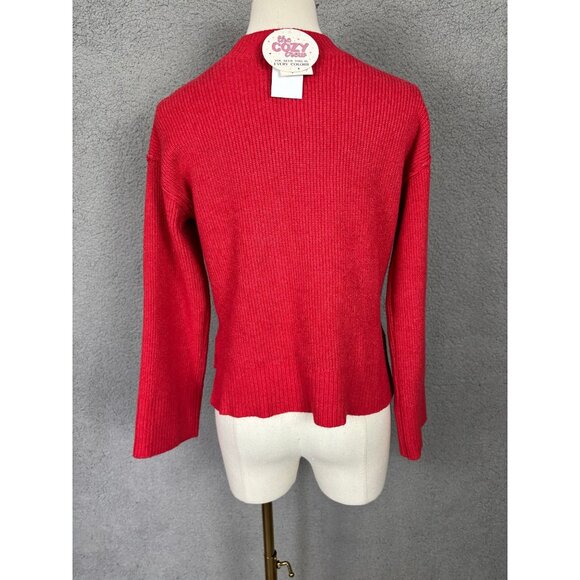 Hippie Rose Juniors' Cozy Red Ribbed Pullover Sweater Hi Lo Size Small NWT's - Picture 5 of 8